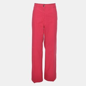 Elena Miro Pink Stretch Cotton Wide Leg Trousers Xxxl